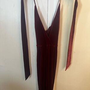 Express velvet jumper pants.  Burnt Red size 4.